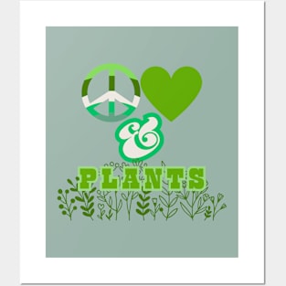 Peace, Love & Plants - Pacific Northwest Retro Leaf Green Style Posters and Art